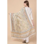 Generic Women's Art Silk Printed Dupatta (White, Length: 2.25 to 2.50 Mtr) - Image 5