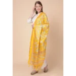 Generic Women's Art Silk Printed Dupatta (Yellow, Length: 2.25 to 2.50 Mtr) - Image 4