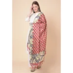 Generic Women's Art Silk Printed Dupatta (Maroon, Length: 2.25 to 2.50 Mtr) - Image 4