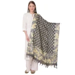 Black Art Silk Printed Dupatta for Women