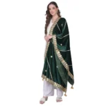 Green Velvet Gotta Patti Dupatta
