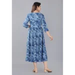 Generic Women's Casual 3/4 Sleeve Printed Viscose Maternity Feeding Kurti (Blue) - Image 6