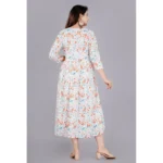 Generic Women's Casual 3/4 Sleeve Printed Viscose Maternity Feeding Kurti (White) - Image 4