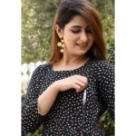 Generic Women's Casual 3/4 Sleeve Printed Viscose Maternity Feeding Kurti (Multicolor) - Image 2