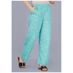 Generic Women's Casual Half Sleeve Printed Viscose Rayon Shirt With Pyjama Pant Night Suit Set (Green) - Image 4