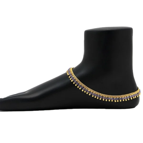 Blue Rhinestone Payal