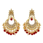 buy maroon kundan earrings online