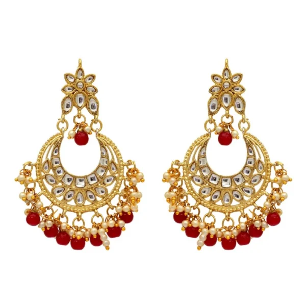 buy maroon kundan earrings online