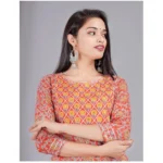 Peach Rayon Kurti Set - Angle 4