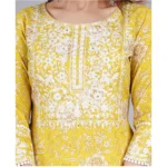 Yellow Rayon Kurti Set - Angle 2