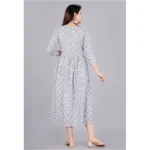 Generic Women's Casual 3/4 Sleeve Printed Viscose Maternity Feeding Kurti (Grey) - Image 3