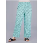 Generic Women's Casual Half Sleeve Printed Viscose Rayon Shirt With Pyjama Pant Night Suit Set (Green) - Image 2