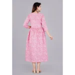 Generic Women's Casual 3/4 Sleeve Printed Viscose Maternity Feeding Kurti (Baby Pink) - Image 2