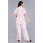 Generic Women's Casual Half Sleeve Printed Viscose Rayon Shirt With Pyjama Pant Night Suit Set (Baby Pink) - Image 6