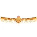 Generic Women's Maroon & Green Color Glass Stone Kamarband Adjustable Chain