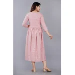 Generic Women's Casual 3/4 Sleeve Printed Viscose Maternity Feeding Kurti (Pink) - Image 6