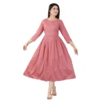 Generic Women's Casual 3/4 Sleeve Printed Viscose Maternity Feeding Kurti (Brown) - Image 2