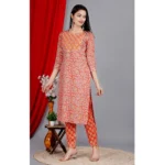 Peach Rayon Kurti Set - Angle 6
