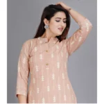 Womens Printed Rayon Kurti Set - Angle 3