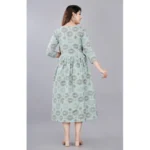 Generic Women's Casual 3/4 Sleeve Printed Viscose Maternity Feeding Kurti (Light Green) - Image 3