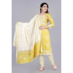 Yellow Rayon Kurti Set - Angle 6
