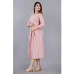 Generic Women's Casual 3/4 Sleeve Printed Viscose Maternity Feeding Kurti (Pink) - Image 4