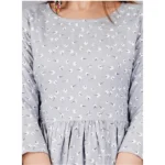 Generic Women's Casual 3/4 Sleeve Printed Viscose Maternity Feeding Kurti (Grey) - Image 4