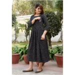 Generic Women's Casual 3/4 Sleeve Printed Viscose Maternity Feeding Kurti (Multicolor) - Image 6