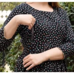Generic Women's Casual 3/4 Sleeve Printed Viscose Maternity Feeding Kurti (Multicolor) - Image 3