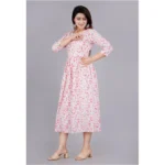 Generic Women's Casual 3/4 Sleeve Printed Viscose Maternity Feeding Kurti (Baby Pink) - Image 4