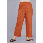 Generic Women's Casual Half Sleeve Printed Viscose Rayon Shirt With Pyjama Pant Night Suit Set (Brown) - Image 2