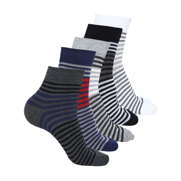 Assorted 5 Pairs Men's Printed Mid-Calf Length Socks