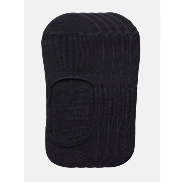 Black 5 Pairs Unisex Cotton Blended No-Show Socks