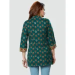 Generic Women's Casual 3/4 Sleeves Printed Rayon Short Top (Green) - Image 7