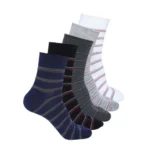 Assorted 5 Pairs Men's Printed Mid-Calf Length Socks