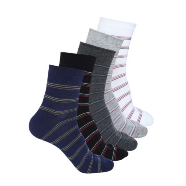 Assorted 5 Pairs Men's Printed Mid-Calf Length Socks