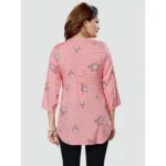 Generic Women's Casual 3/4 Sleeves Printed Rayon Short Top (Pink) - Image 7