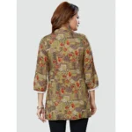 Generic Women's Casual 3/4 Sleeves Printed Rayon Short Top (Beige) - Image 7