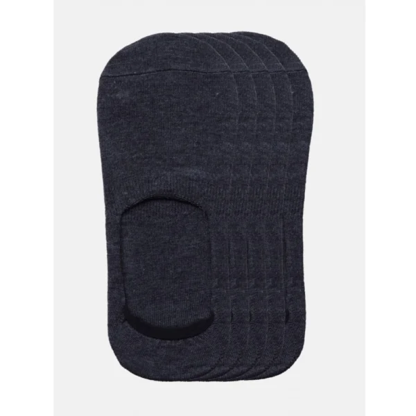 Dark Grey 5 Pairs Unisex Cotton Blended No-Show Socks