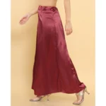 Generic Women's Silk Solid Free Size Petticoat (Maroon) - Image 3