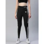 Women's Black Grey Sports Leggings - Angle 3