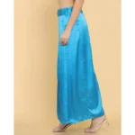 Generic Women's Silk Solid Free Size Petticoat (Blue) - Image 3