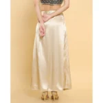 Generic Women's Silk Solid Free Size Petticoat (Gold) - Image 3
