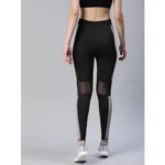 Women's Black Grey Sports Leggings - Angle 2
