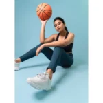 womens blue sports leggings - Angle 2