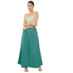 Women's Cotton Solid Petticoat in Green