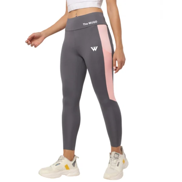 Grey Polyester Sport Leggings