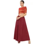 Women's Cotton Solid Petticoat in Maroon