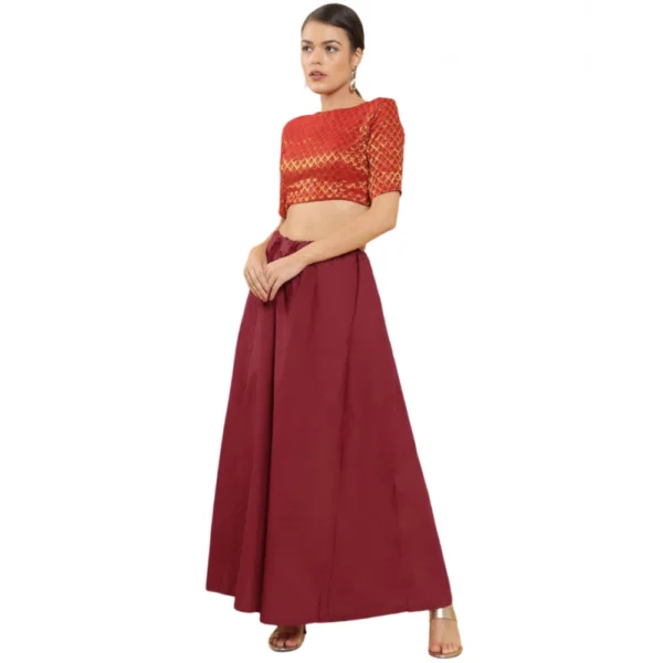 Women's Cotton Solid Petticoat in Maroon
