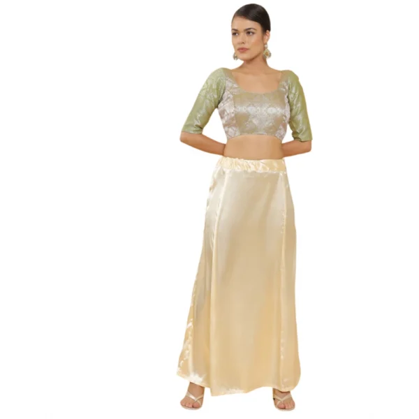 Cream Silk Petticoat for Women